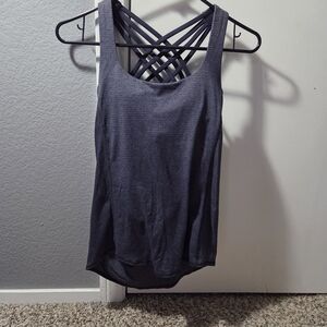 lululemon athletica Crisscross Back Tank Top in Charcoal Gray And Navy Blue